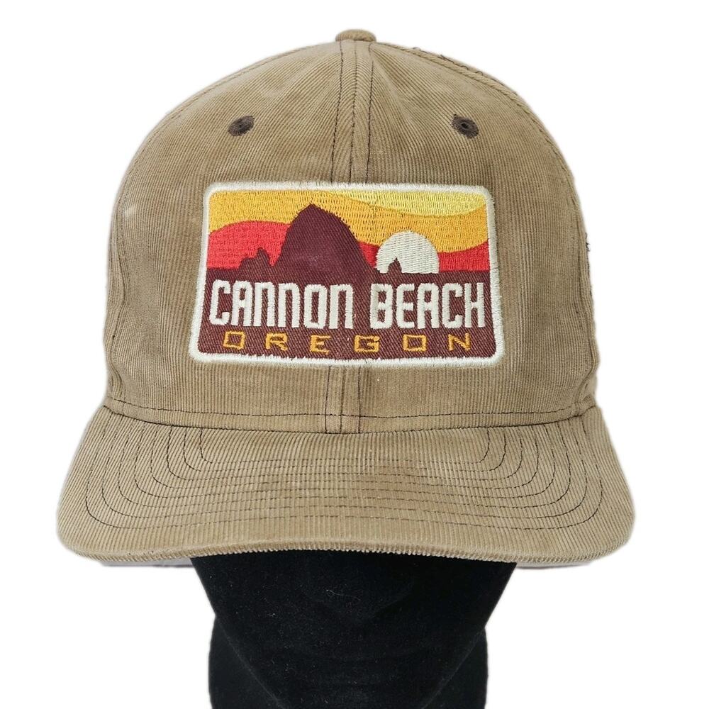 OURAY Sportswear Snapback Tan Courdroy Hat Cannon Beach Oregon Embroidered